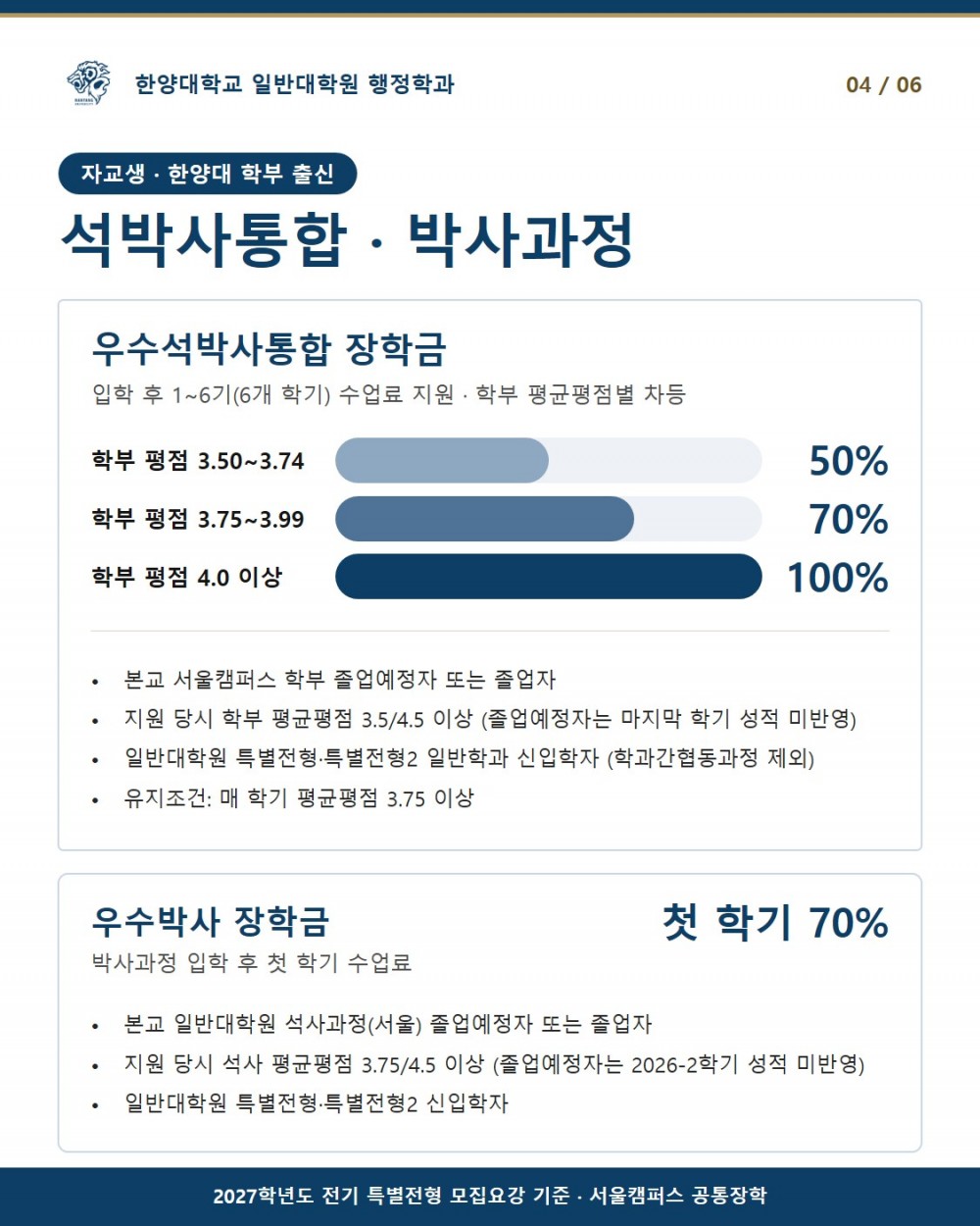 행정학과 대학원 장학금 안내4